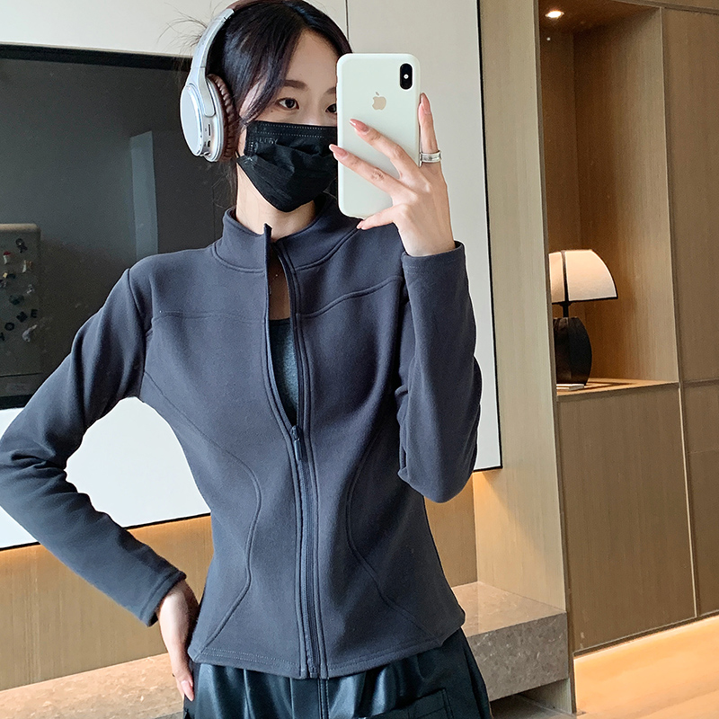 醉梓菡加绒立领外套女2025秋冬大码保暖修身显瘦长袖外穿防风上衣