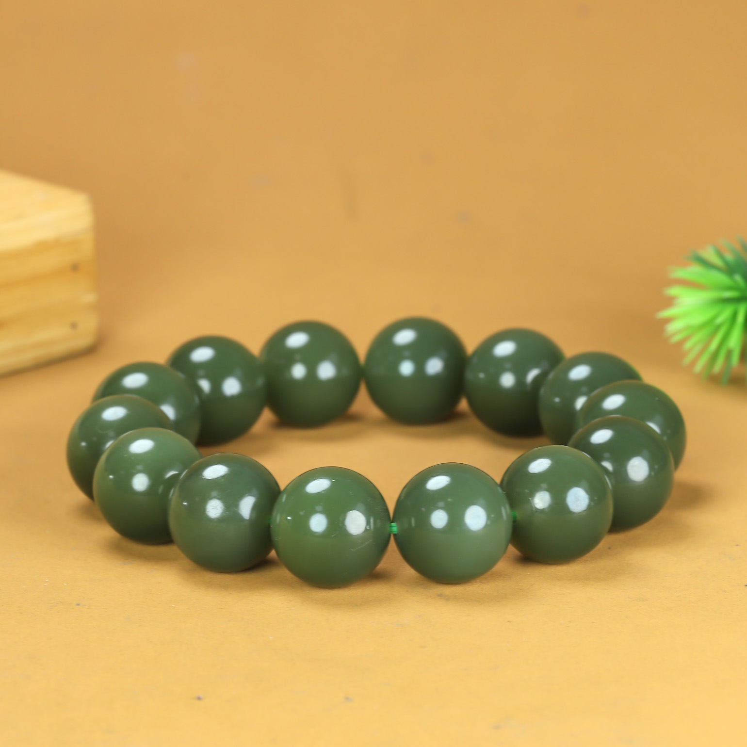 纯天然和田玉新疆若羌青黄口手串单圈卡16，拍一发一，多样性发货