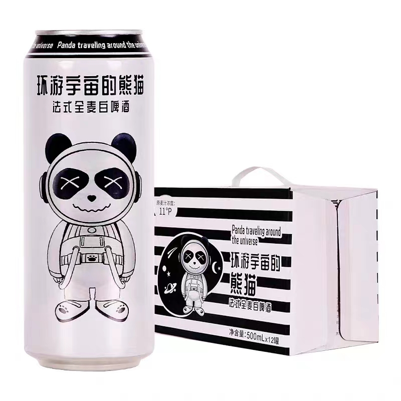 环游宇宙的熊猫原浆精酿啤酒500ml*12罐装整箱装国产小麦白啤