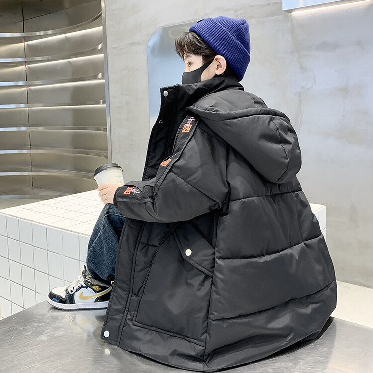 潮流宽松童装男童冬装新款中大童韩版长款加厚国风棉服儿季棉衣潮