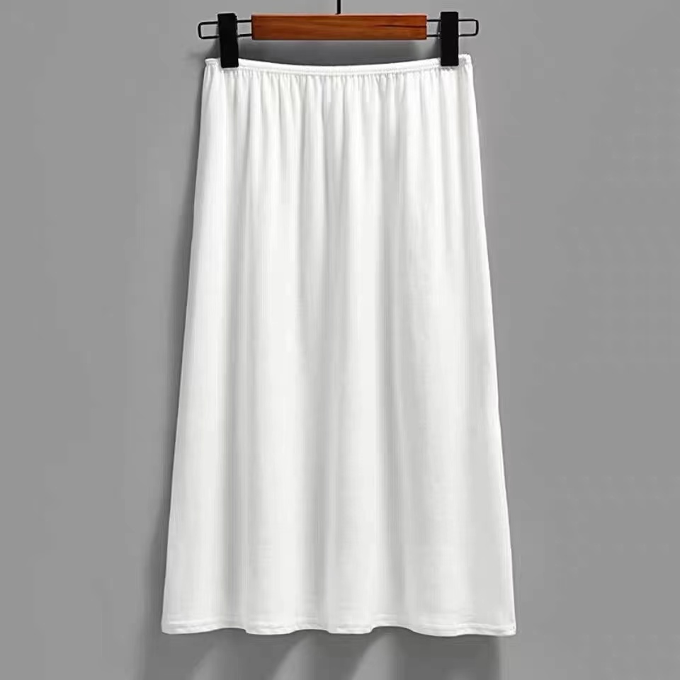 白色不透 防走光半身裙防透内衬裙大码安全裙内搭打底裙子中长款