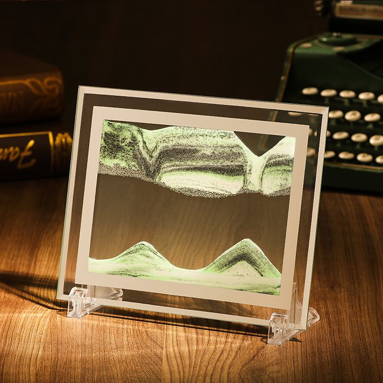 简约3d玻璃流沙画摆件生日礼物家居饰品礼品书房客厅创意沙漏个性