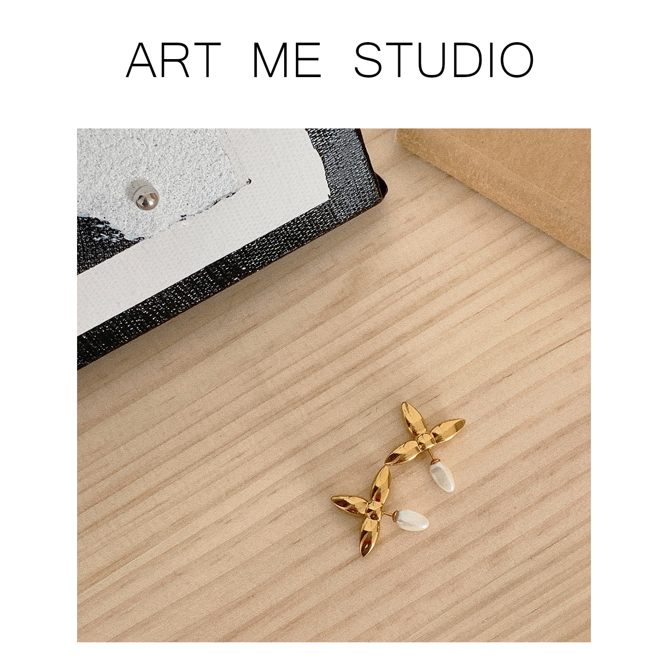 非金属耳饰 『Hello Art Me』四叶草耳钉    0415sp01