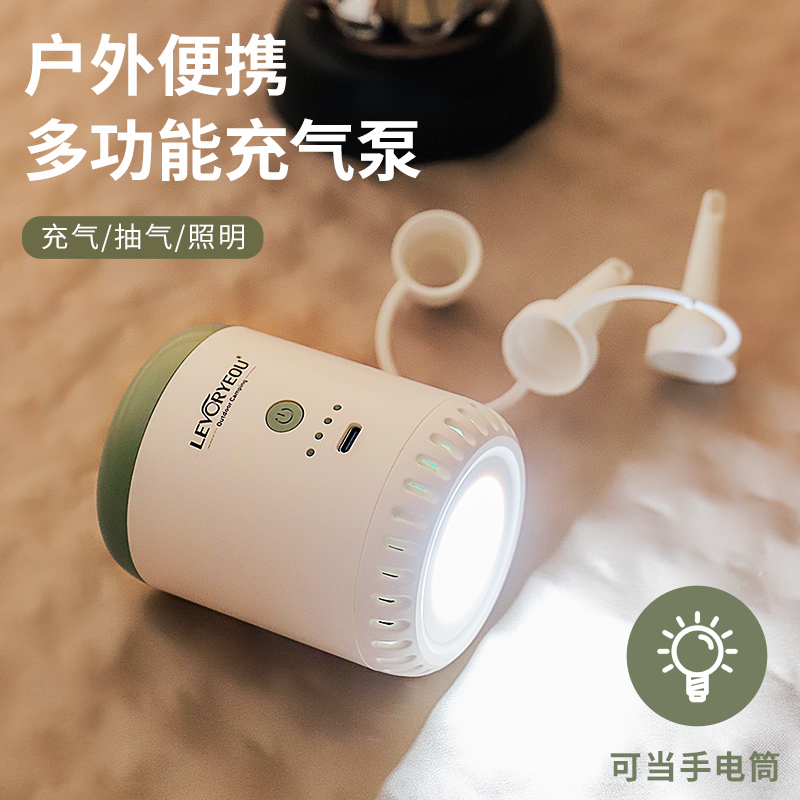 户外露营迷你充气泵小型便携式气垫床大功率家用电动充抽一体气泵
