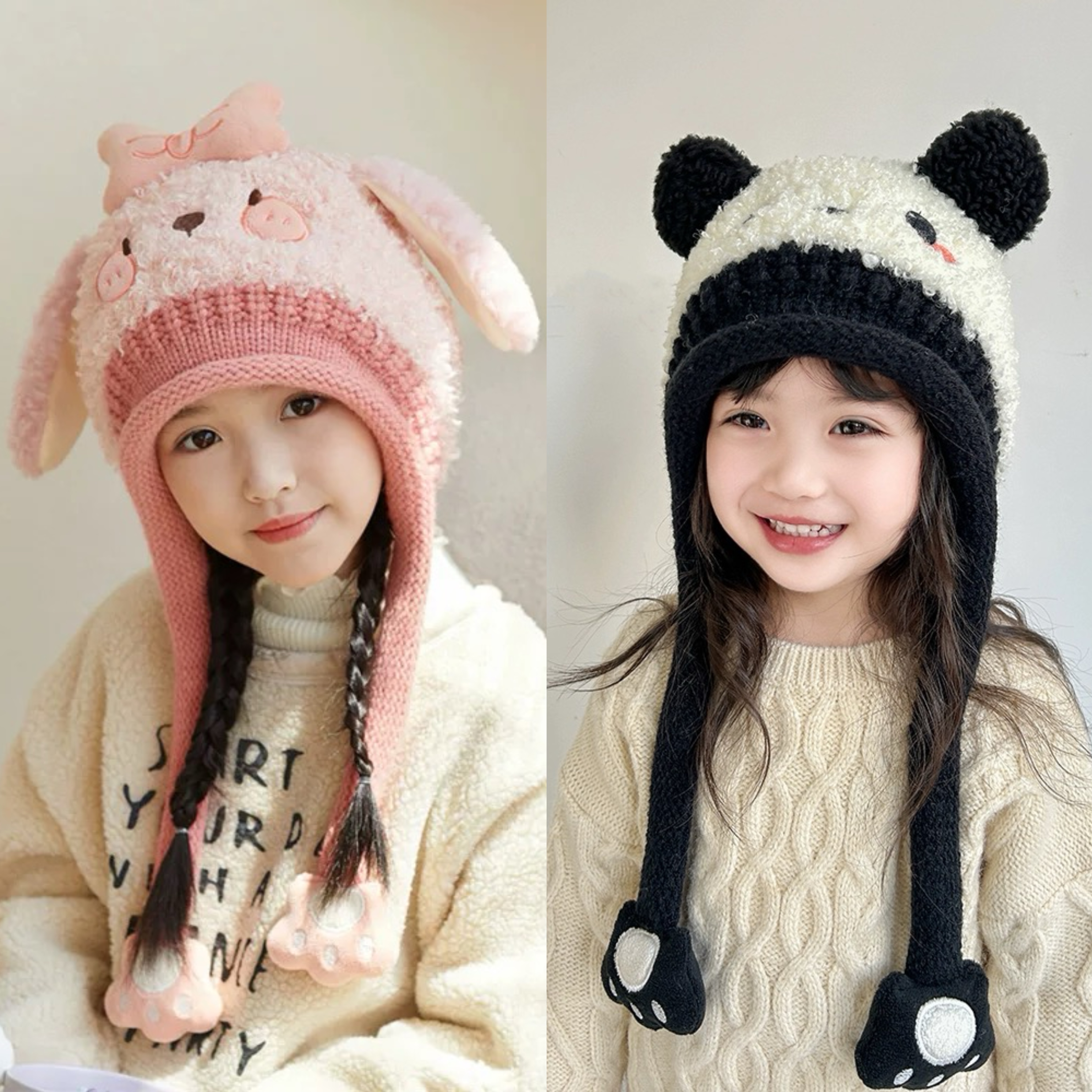 宝宝帽子围巾一体冬季保暖加厚男女儿童护耳帽可爱超萌婴幼儿帽子