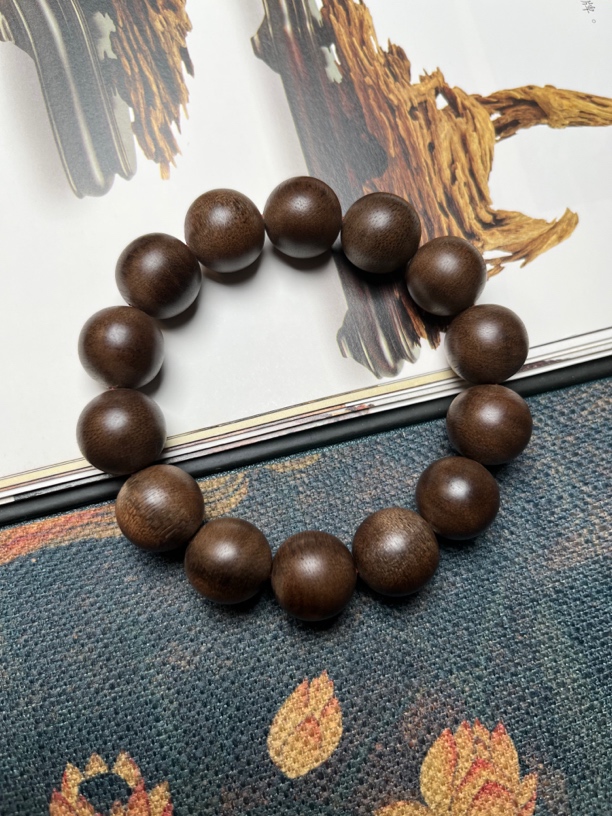 【王炸宠粉】文莱高油脂老料沉香手串16mm单圈圆珠男款正品保真