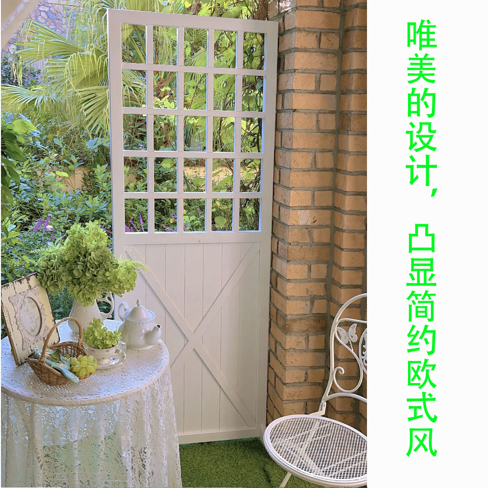 美式乡村隔断折屏现代门板入户玄关座屏庭院实木装饰阳台屏风架子