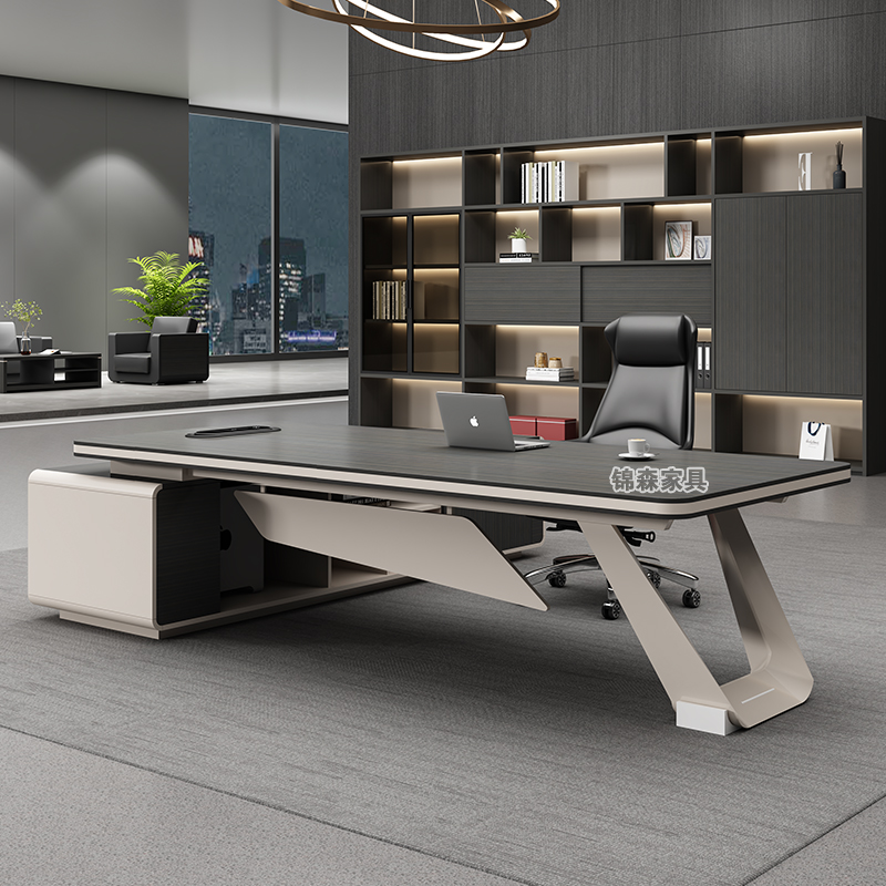 简约现代老板办公桌桌椅组合轻奢董事长办公室总裁大班台经理室