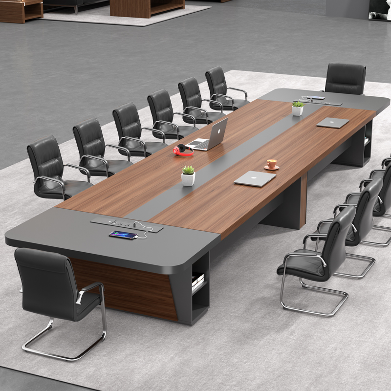 办公会议桌长桌简约现代会议室长条长方形板式大型员工培训桌家具