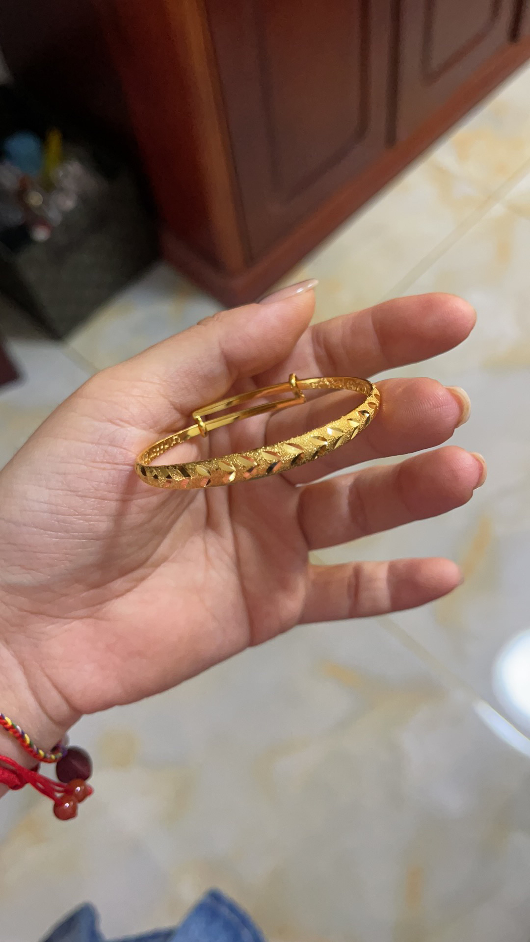 铜合金手镯 宝宝手镯一对（一立金沙）