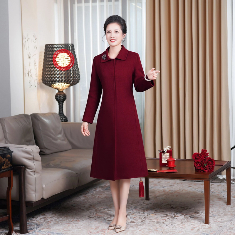 Y8282喜婆婆婚宴装2024新款秋冬洋气喜妈妈婚宴装礼服中长款外套