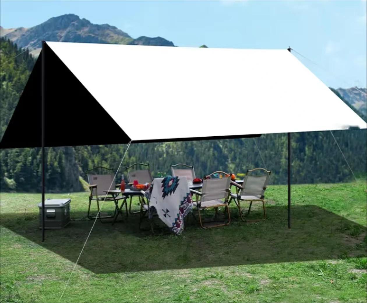 户外天幕遮阳防雨防晒夏季黑胶加厚遮光加固天幕