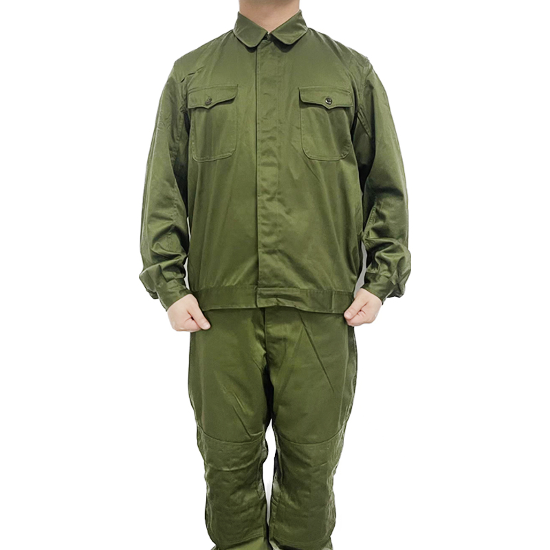 涤卡套装耐磨工作汽修军绿色电焊工男士