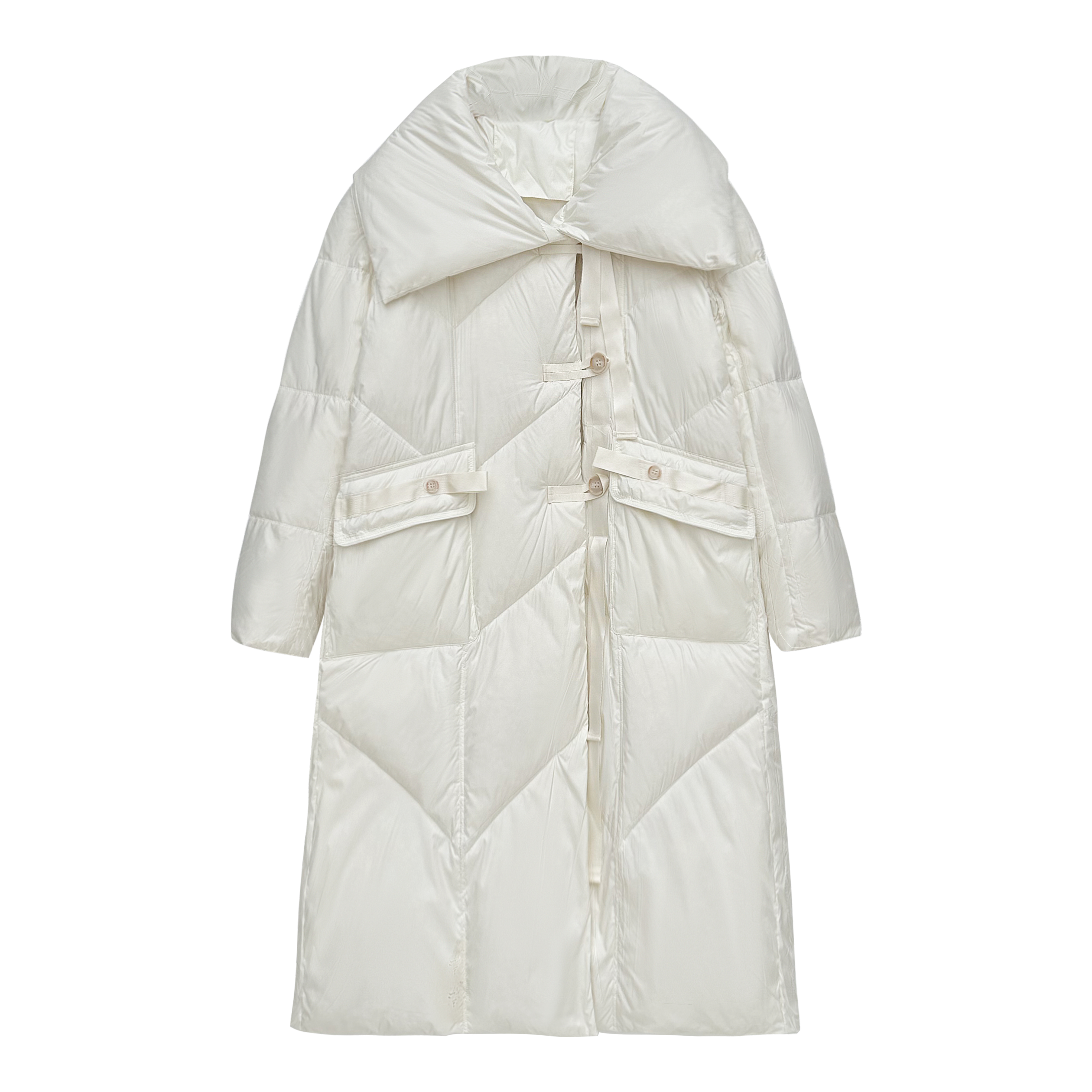 【薇哥内部自营】韩版大翻领长款羽绒服超软款8416