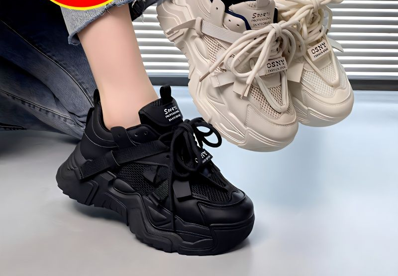 冬款新款炸街老爹鞋女厚底2023春秋季新款百搭网面透气休闲运动鞋