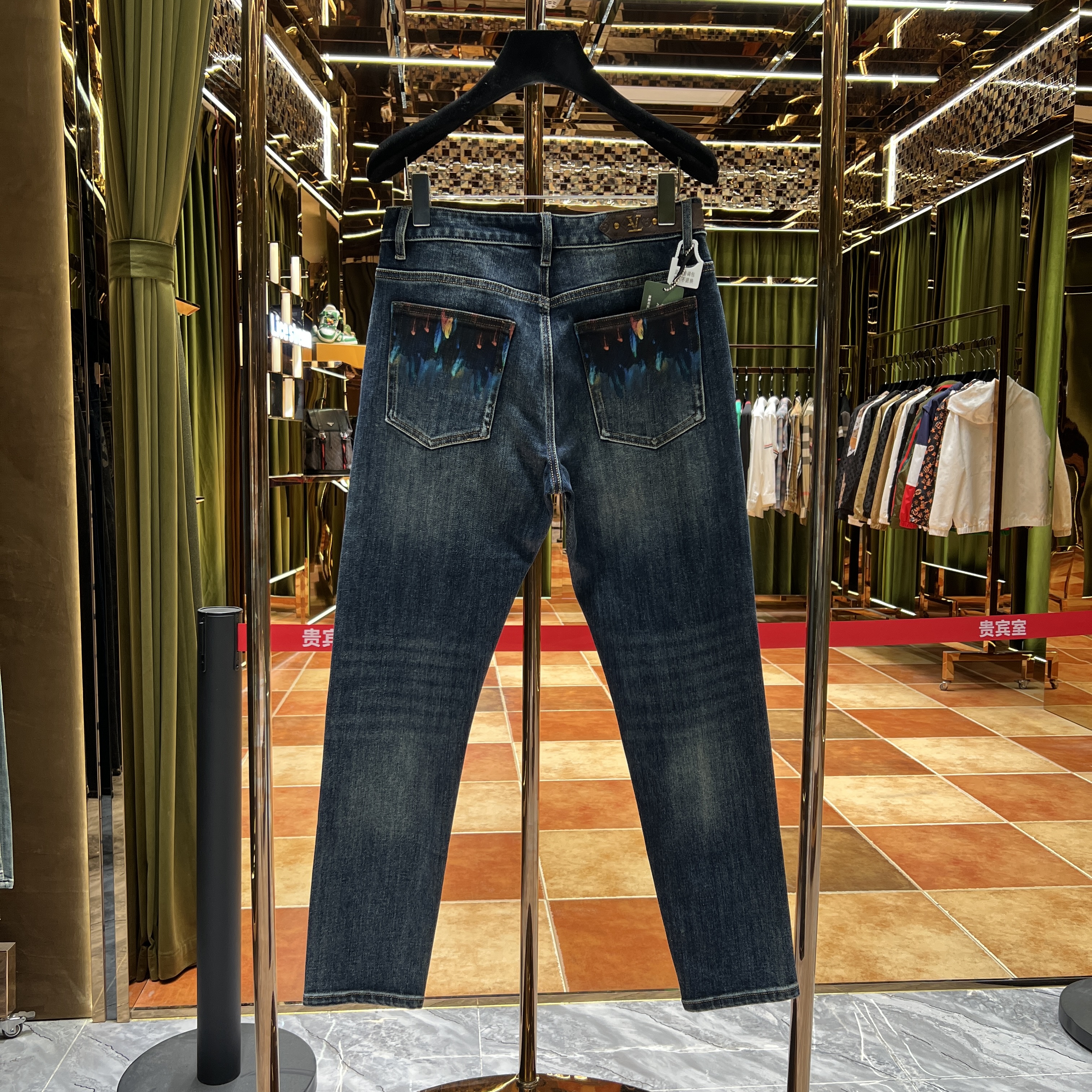 YP【FF专属】 2025秋冬新款潮牌重工定制洗水牛仔裤（77036）