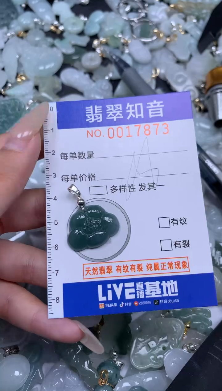 【闪购商品】翡翠挂件未镶嵌含绳17873