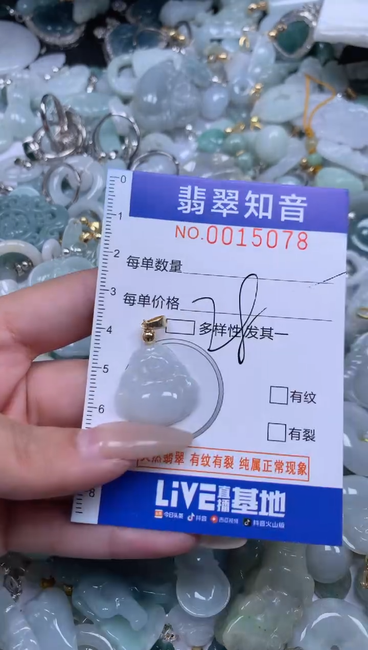 【闪购商品】翡翠挂件未镶嵌含绳15078