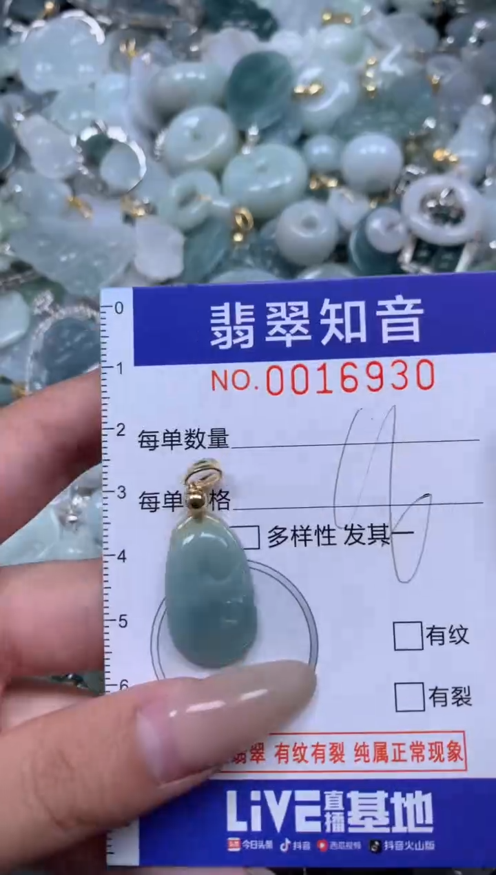 【闪购商品】翡翠挂件未镶嵌含绳16930