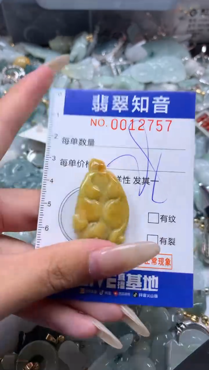 【闪购商品】翡翠挂件未镶嵌含绳12757