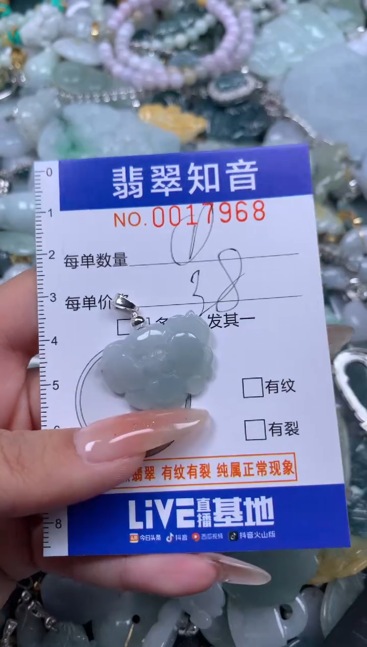 【闪购商品】翡翠挂件未镶嵌含绳17968