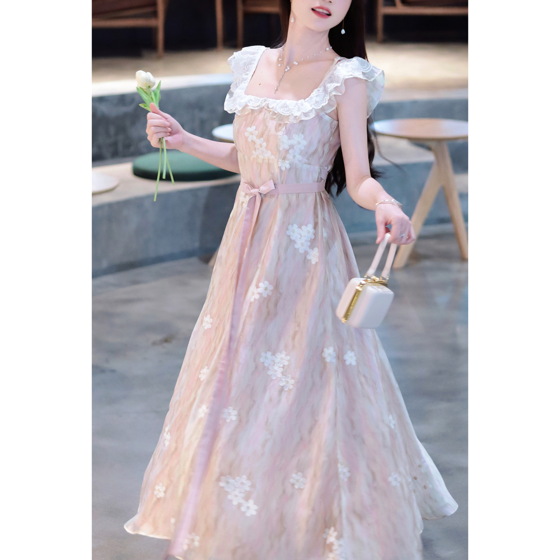 瑶西【瑶华】新中式原创设计汉元素小众绣花设计款气质日常仙女裙