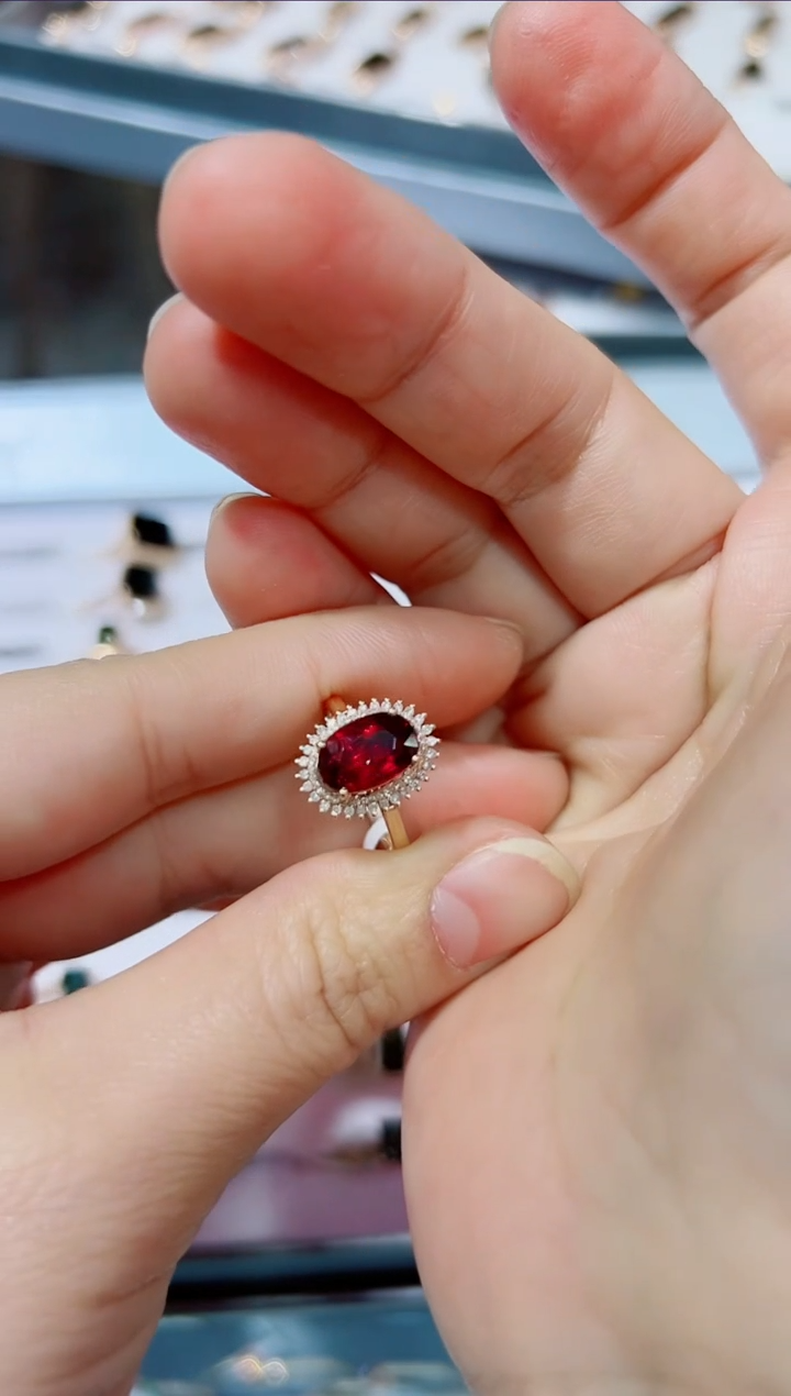 【闪购商品】碧玺戒指18K金镶嵌·