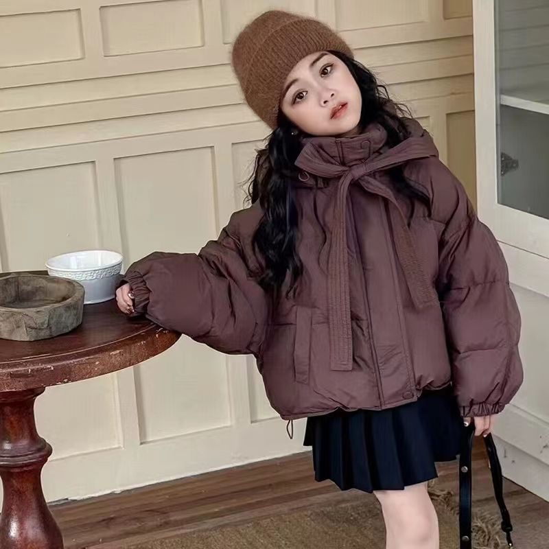 女童棉袄外套防寒保暖加厚冬天衣服时髦连帽加厚棉服过年穿