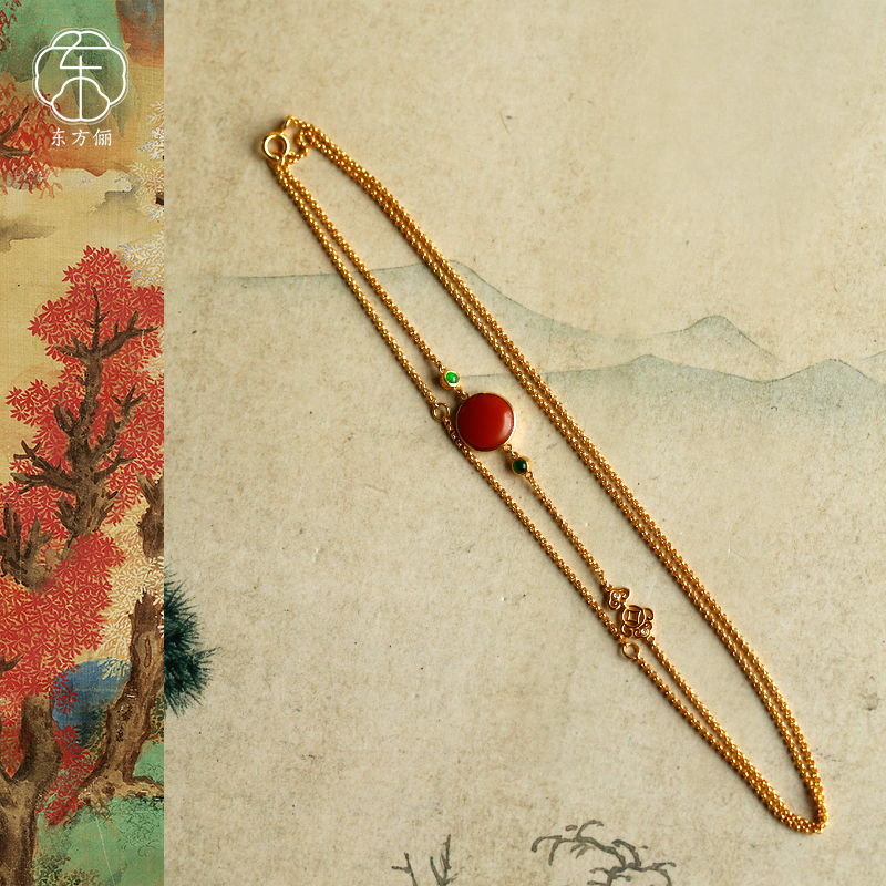 东方俪DOFUNLY【圆霞链】天然南红18K金项链设计款NHXL雅韵