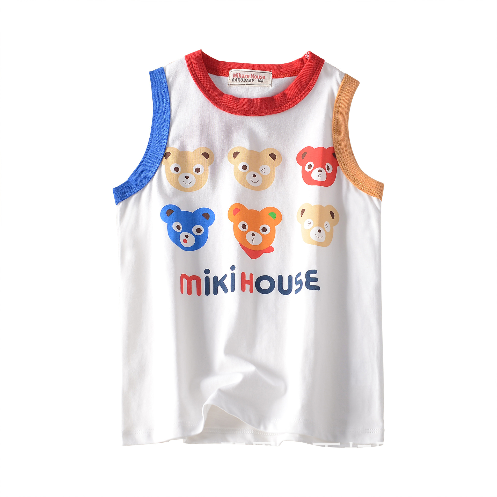 宝宝6个小熊头熊头字母背心