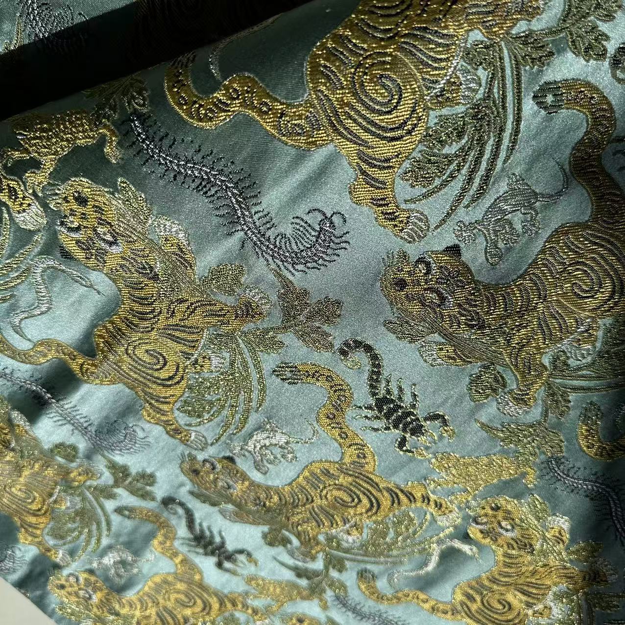 【虎镇五毒】半手工云锦100桑蚕丝定制面料不支持7天无理由