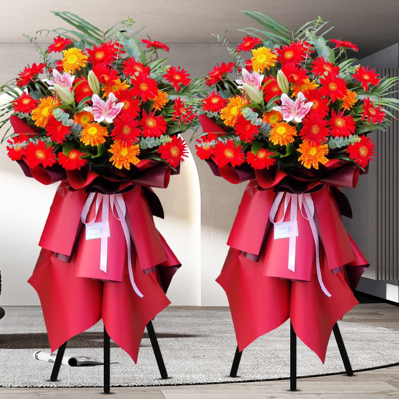 开业花篮送货上门红红火火同城配送送花上门开业花篮同城送