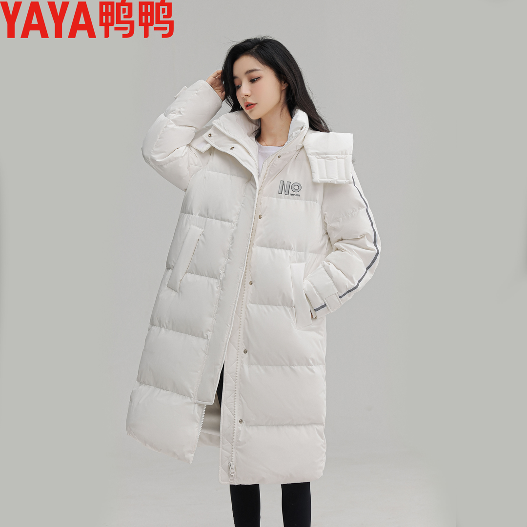YAYA/鸭鸭羽绒服女长款2023年新品时尚韩版加厚轻暖感时尚保暖