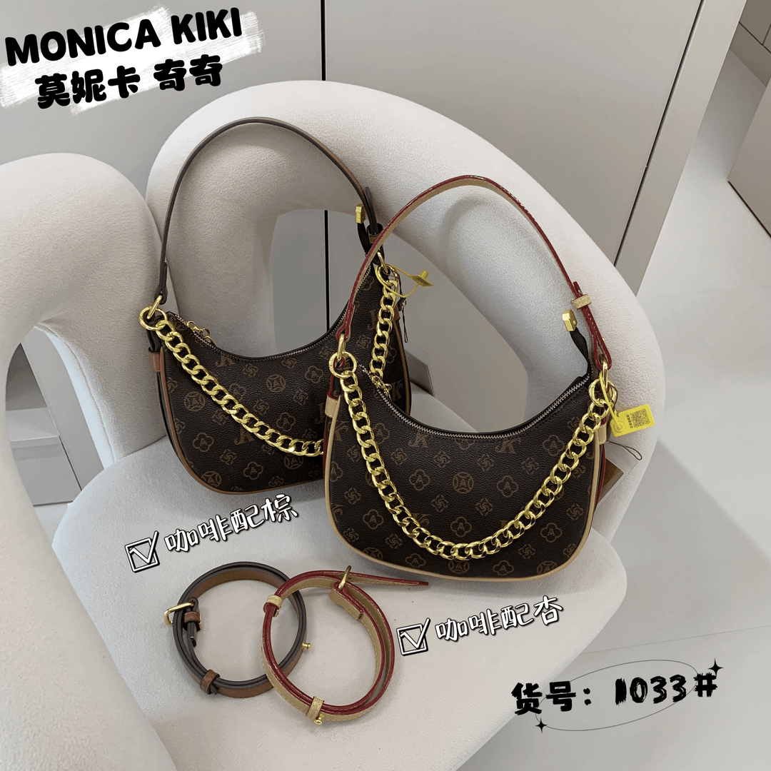 MONICA KIKI 女包轻奢时尚月亮腋下洋气百搭经典单肩斜挎女包1033