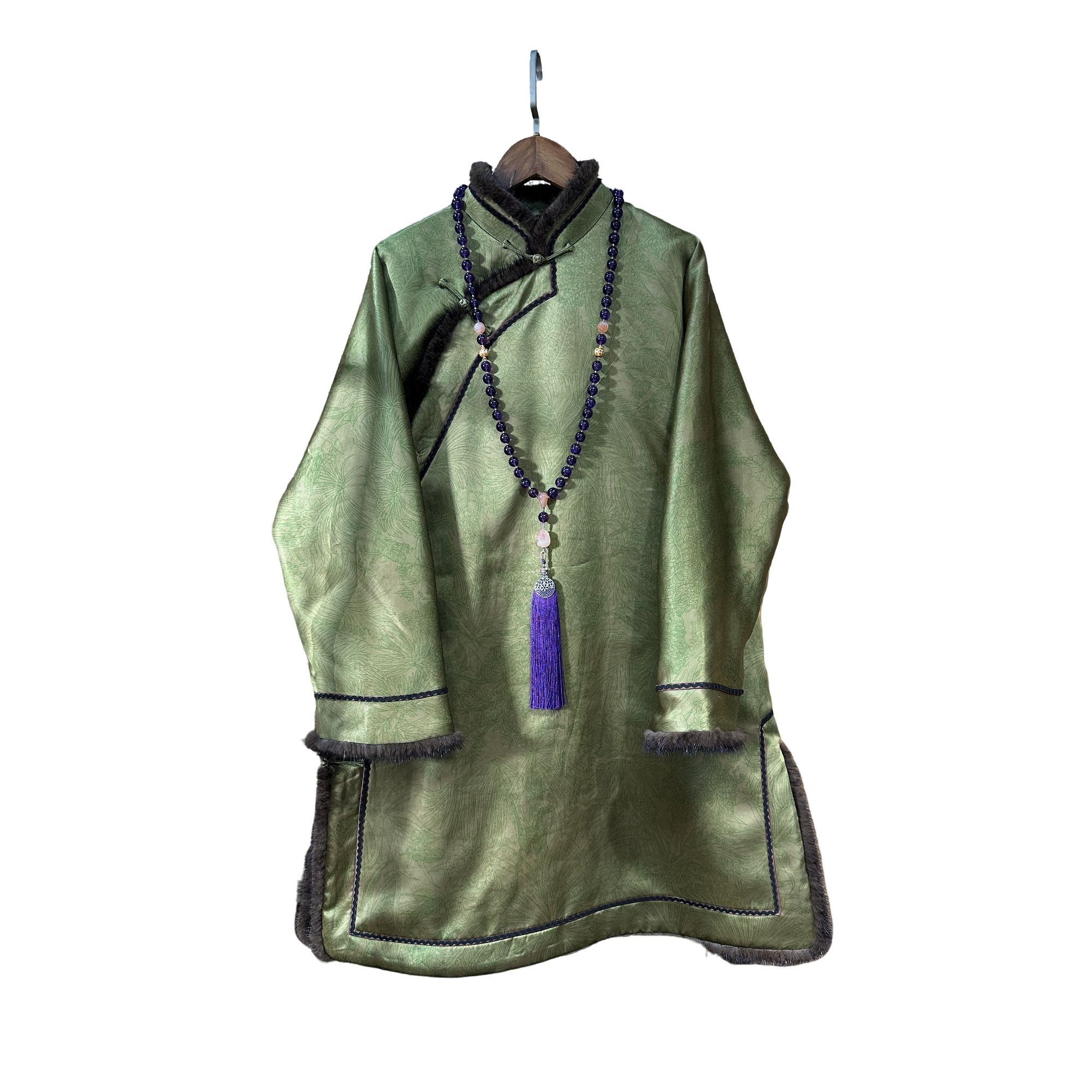 【中长款】秋冬立领百搭40姆米重缎中式棉衣GX000098