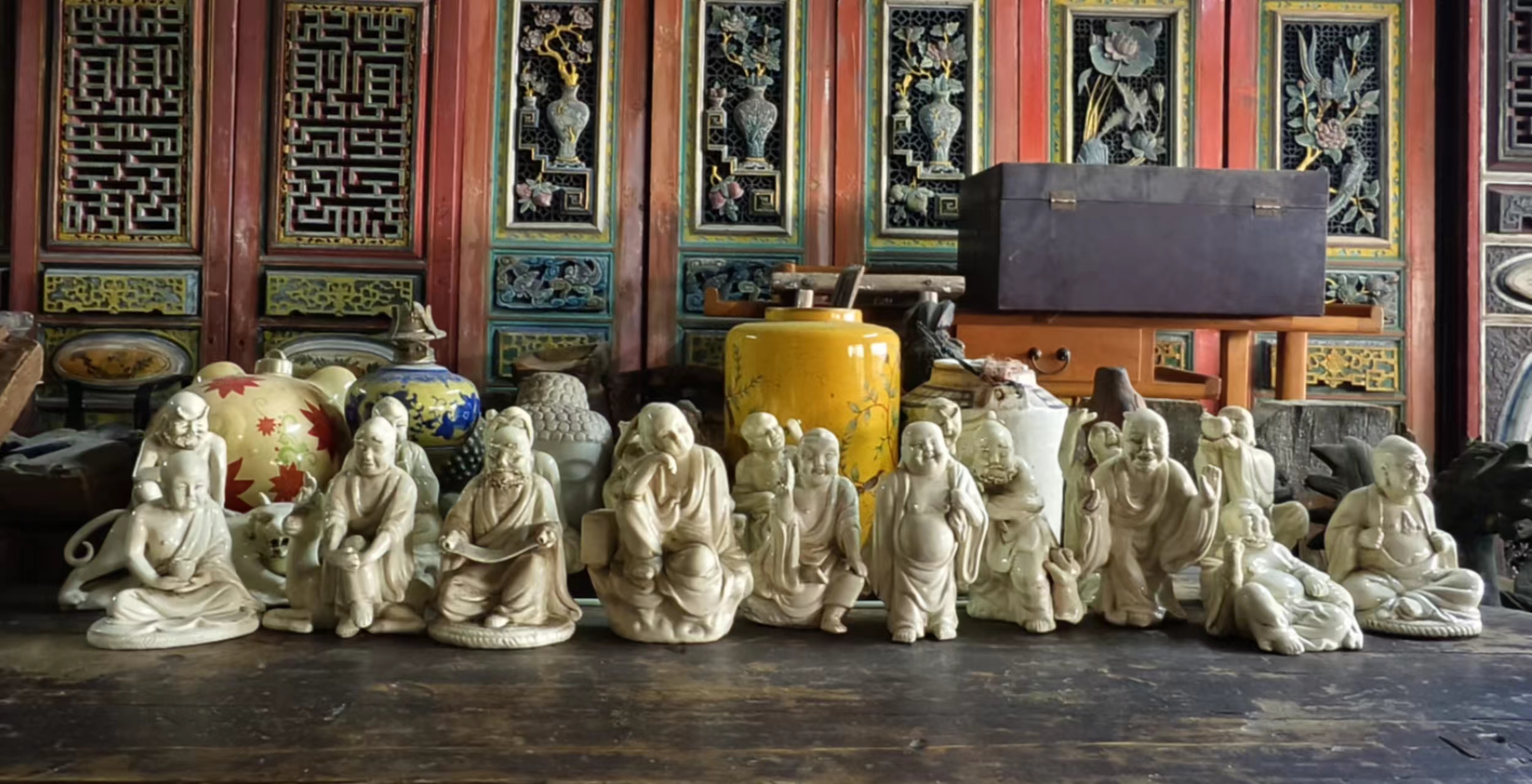 德化瓷十八罗汉，品相完整