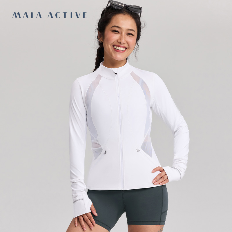 柔韧塑形透气紧身健身训练长袖小高领运动衣MAIAACTIVE 211JK002