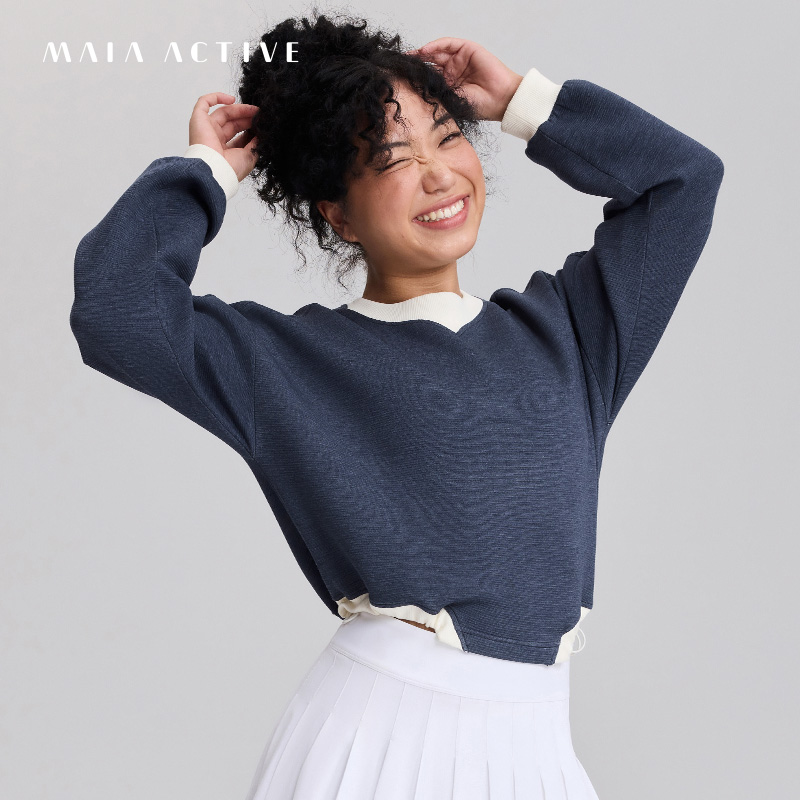 EVERYDAY柔软空气层套头肌理抽绳运动瑜伽外套卫衣 MAIA 242SW014