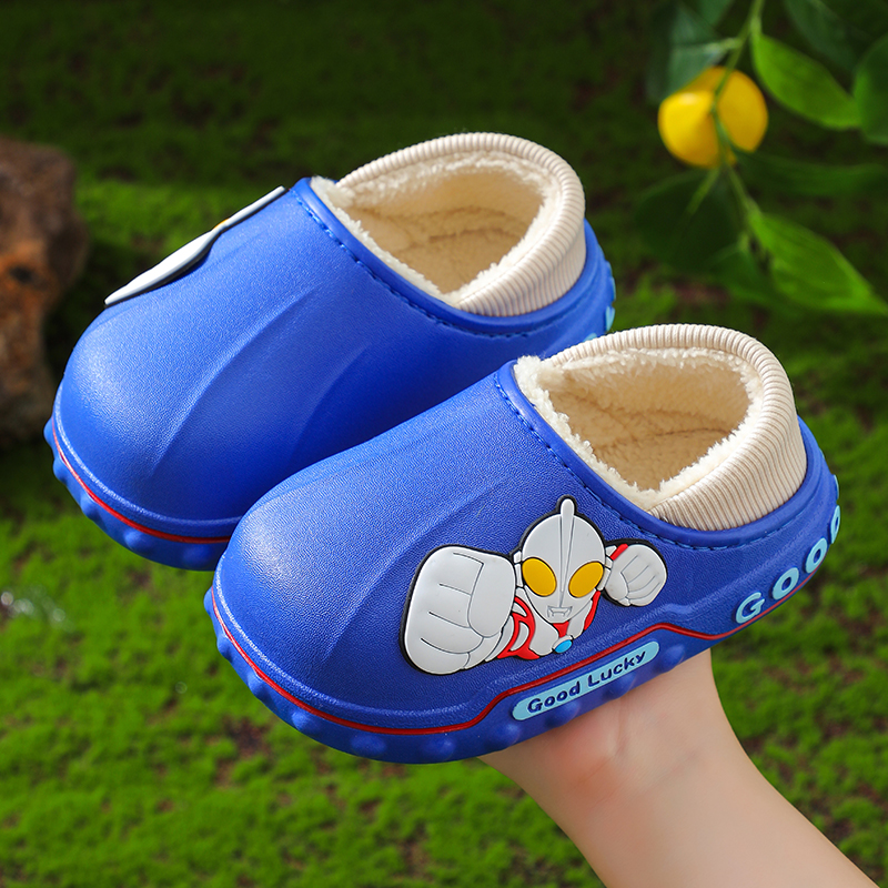 【若大王】奥特曼儿童棉拖鞋冬季男童家居防滑保暖防水小孩棉鞋包跟