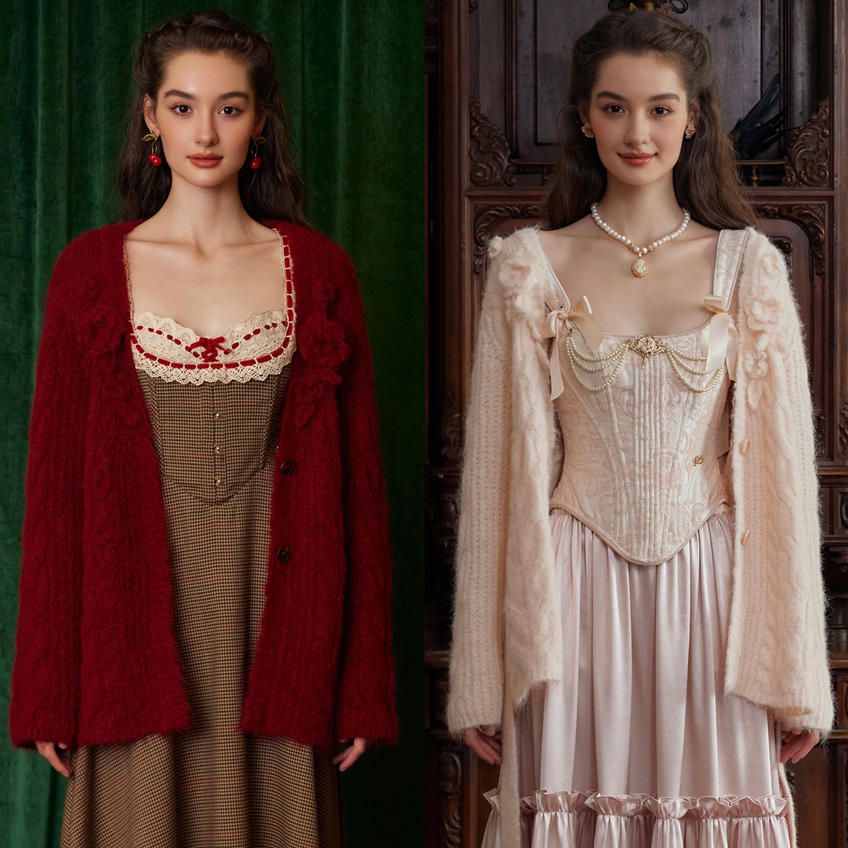 LaceMade 半糖舒芙蕾 法式慵懒风百搭手工钩花羊毛针织开衫外套秋