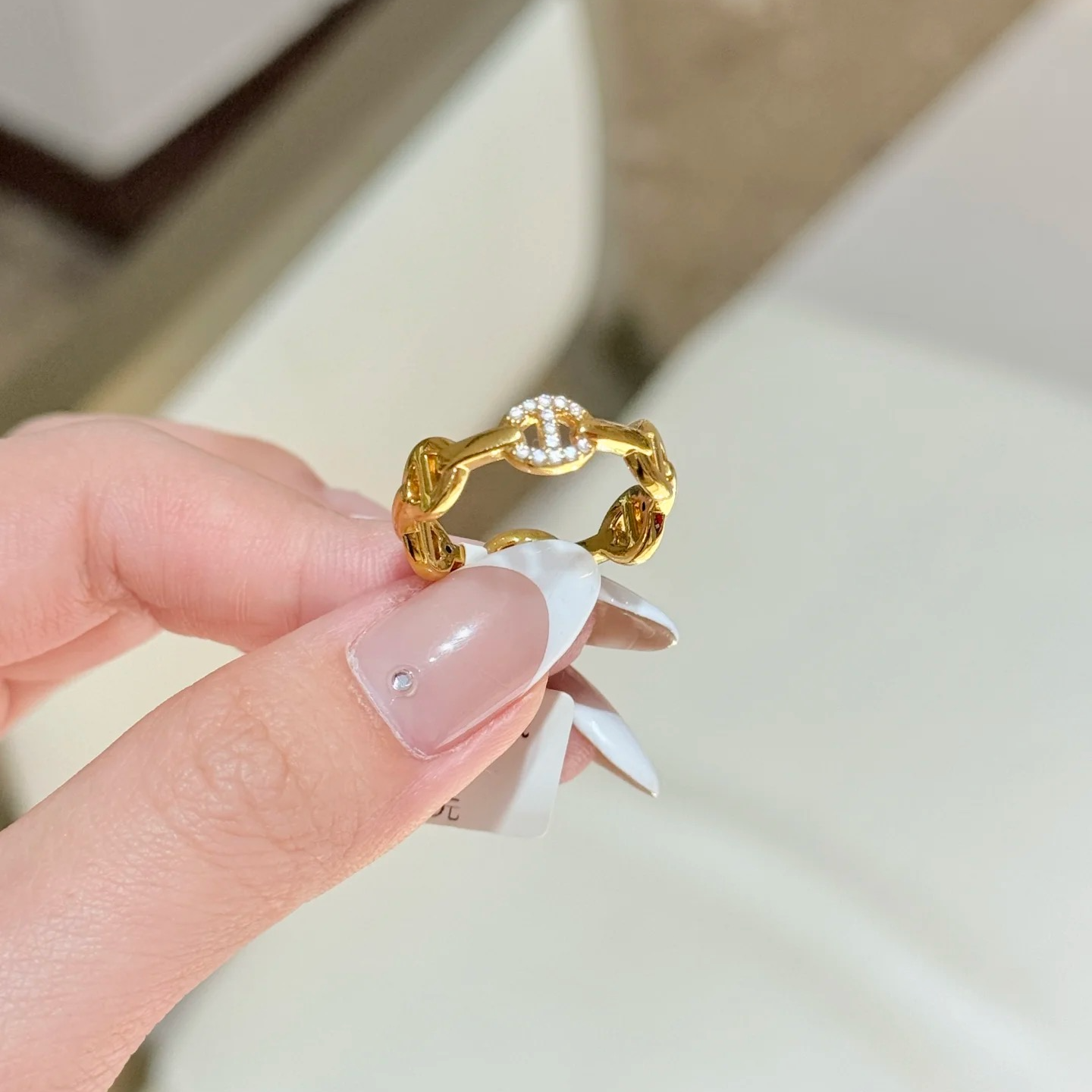 尚金/999足金/5D镶嵌/猪鼻子戒指/点购买选圈号克重/选一发货