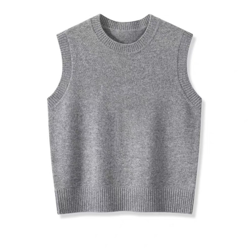 圆领纯色百搭针织马甲女外穿毛衣背心显瘦短款秋冬新款叠穿上衣