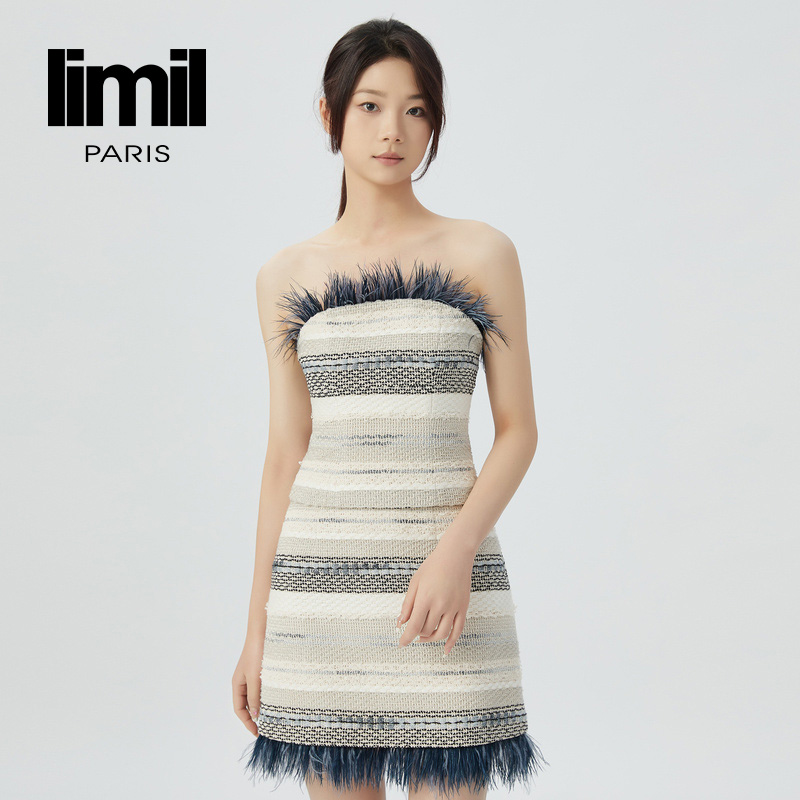 【三折商品，不退不换】阿玛施丽米儿limil花呢抹胸背心9300072