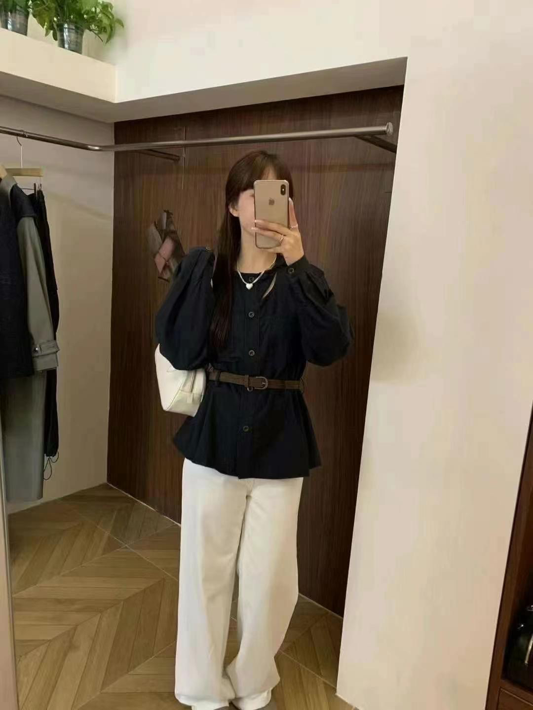 播主播报的编码下单 孤品设计感小衫气质显瘦上衣女