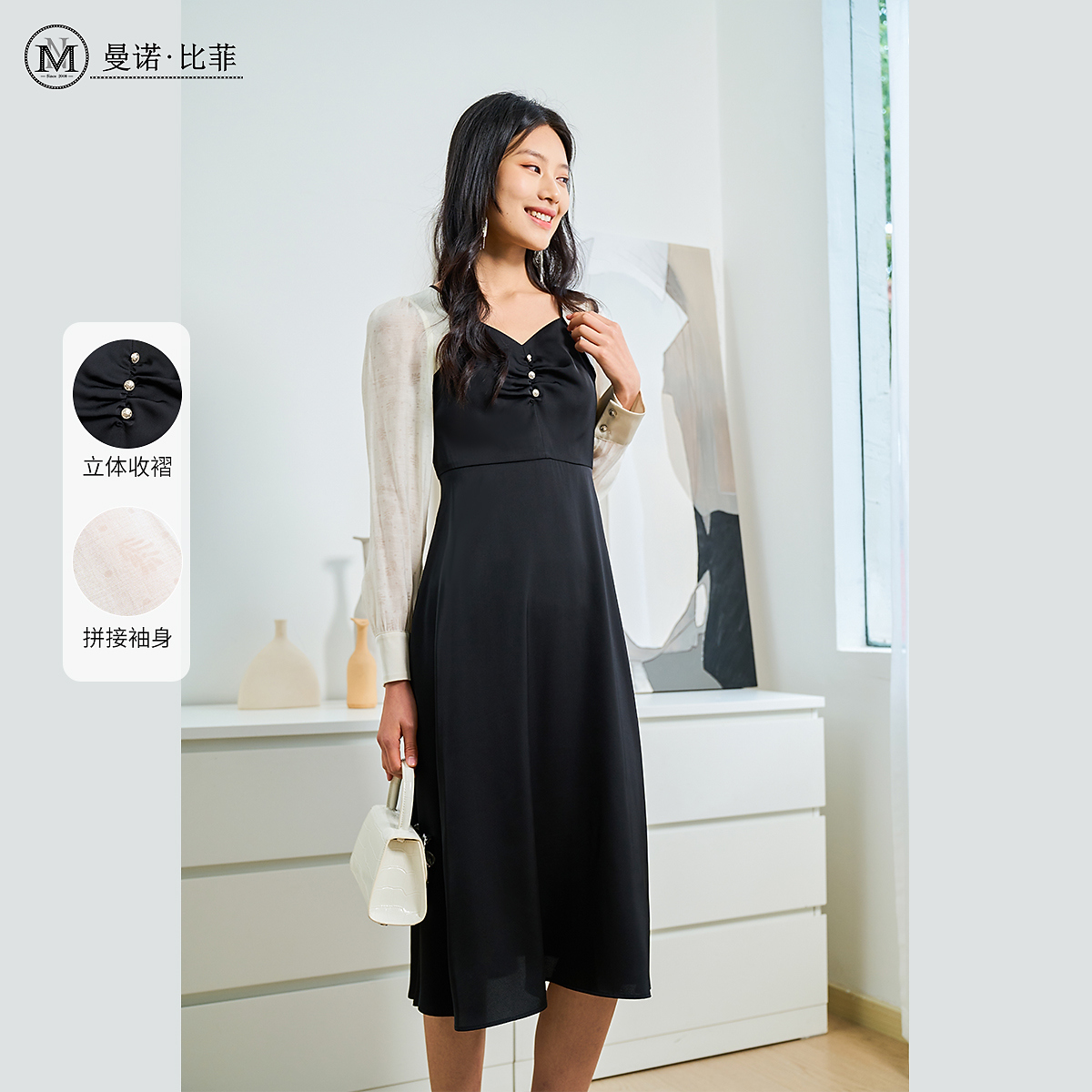 【白姐专属】曼诺比菲蕾丝轻奢连衣裙DMEEL131137