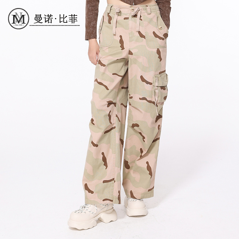 【芊芊专属】曼诺比菲休闲运动风直筒工装裤MENK171324