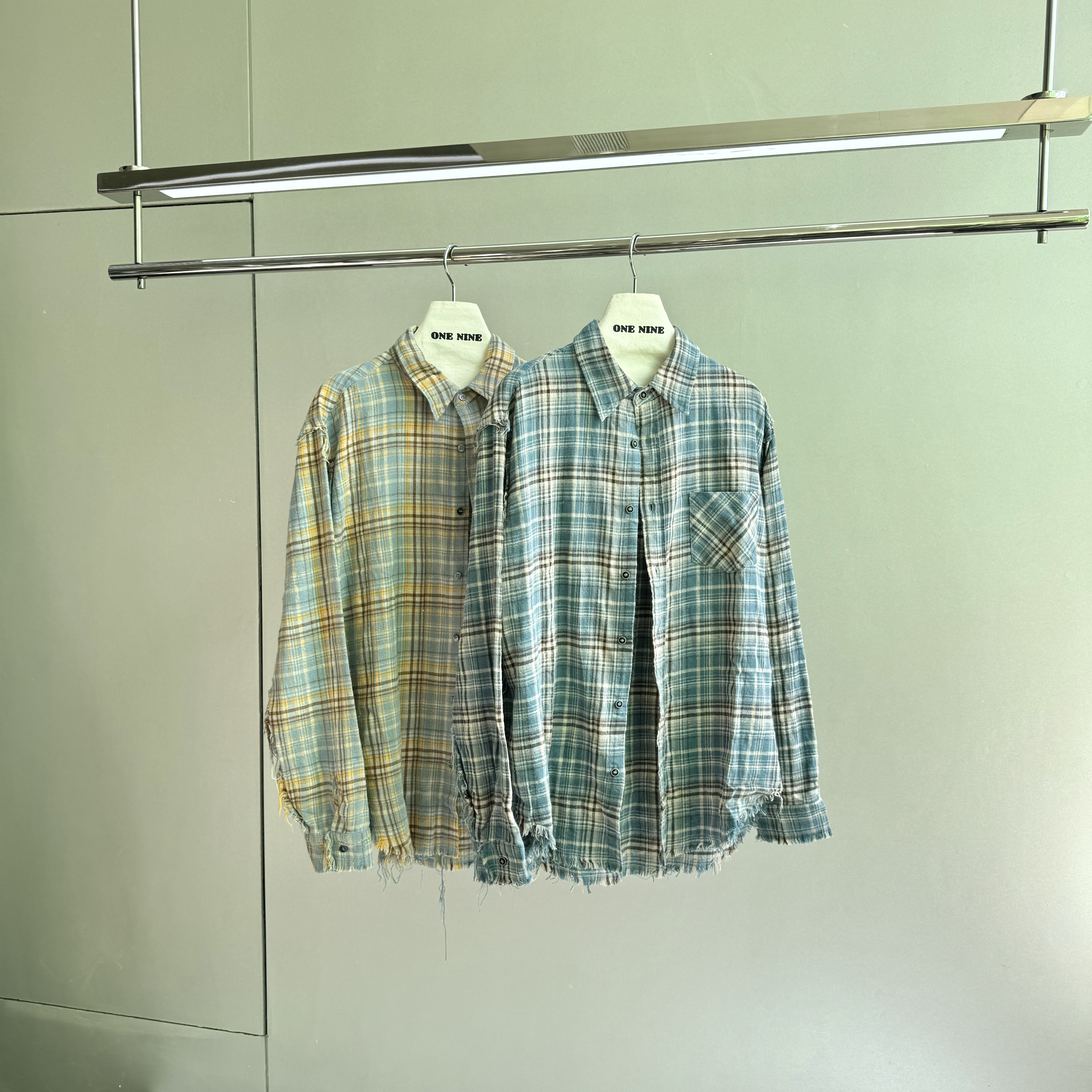 REREK 设计师品牌24冬季新款毛边格纹衬衫 0715