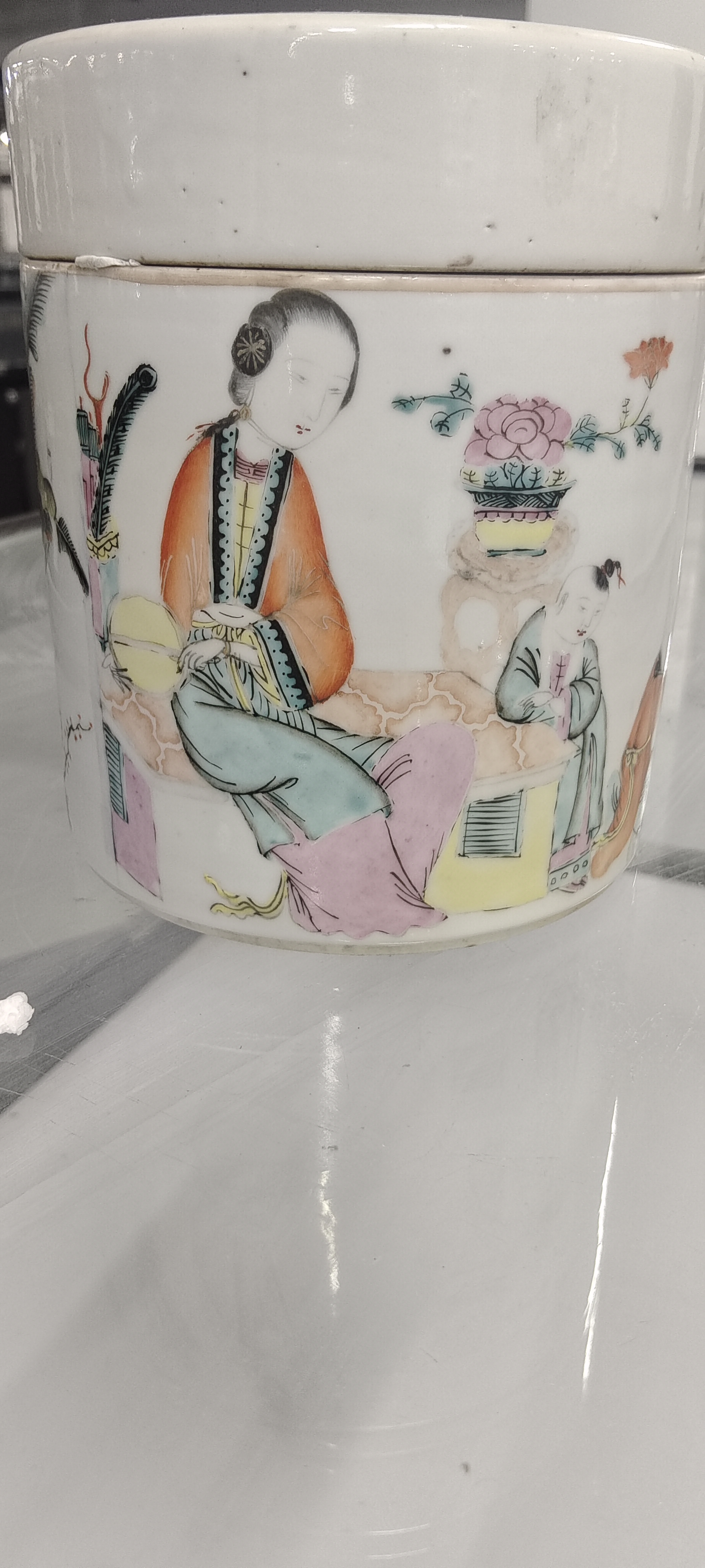 浅酱彩人物大盖缸拍前发细图，私拍不发货