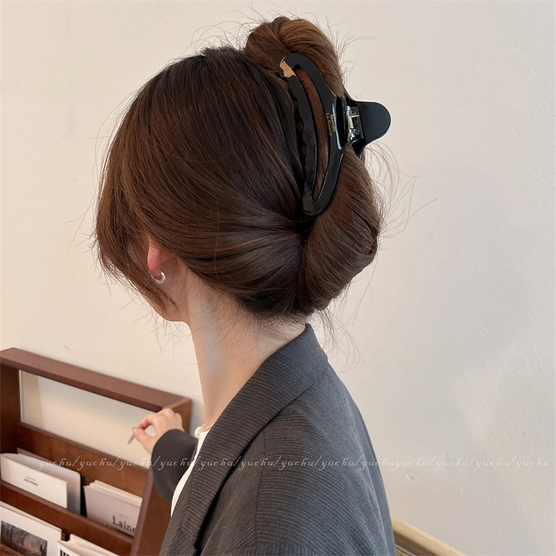 C051-发夹女2025新款高端法式复古鲨鱼夹醋酸抓夹大号发量大发抓