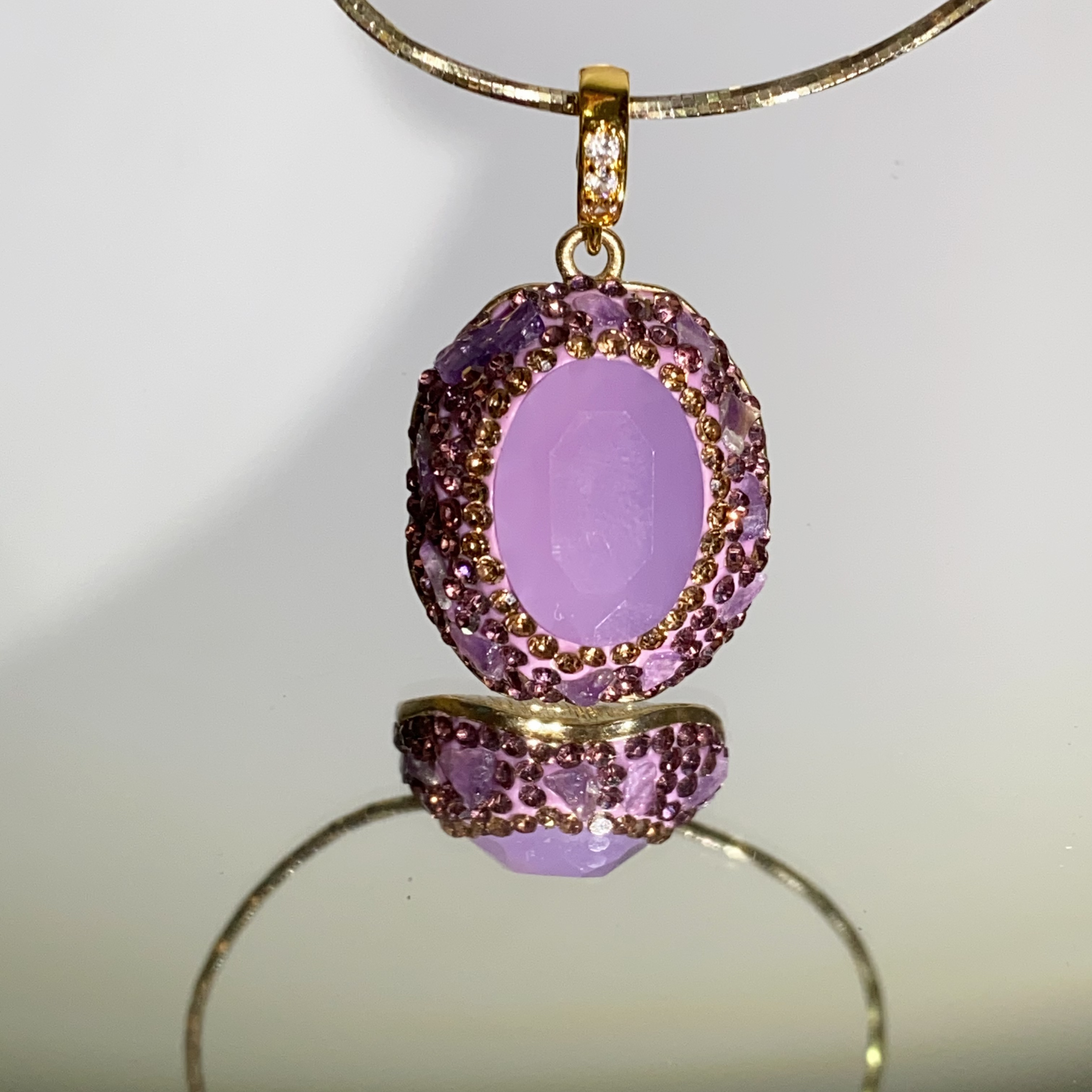 铜合金合成锆石吊坠 TTSD 紫色mn 时尚设计吊坠 6163